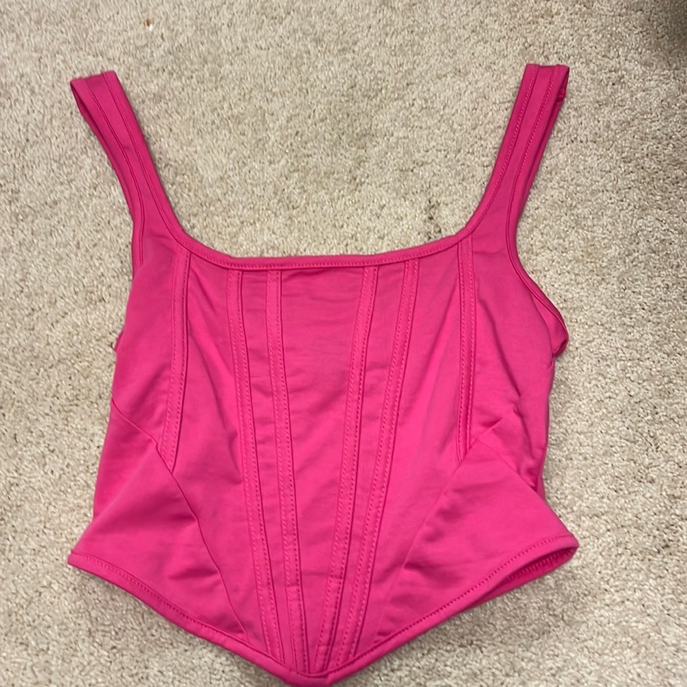 shein pink crop top